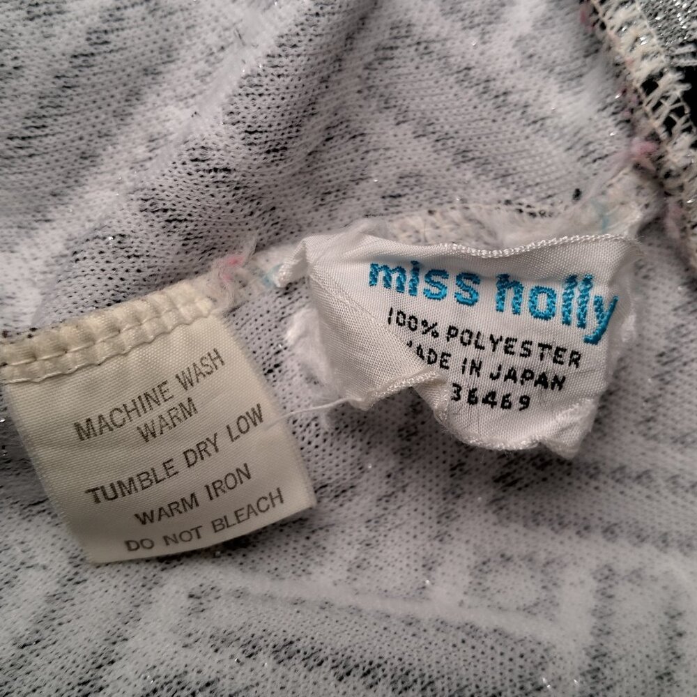 Vintage Miss Holly Pants Women Small Black Silver Polyester 60s 70s Flare Disco - Picture 5 of 13